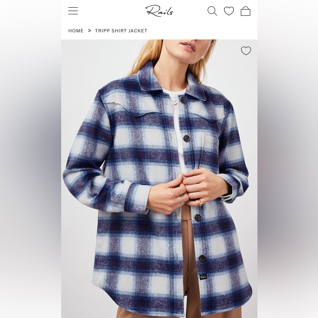 Rails Tripp Shirt Jacket Nwt